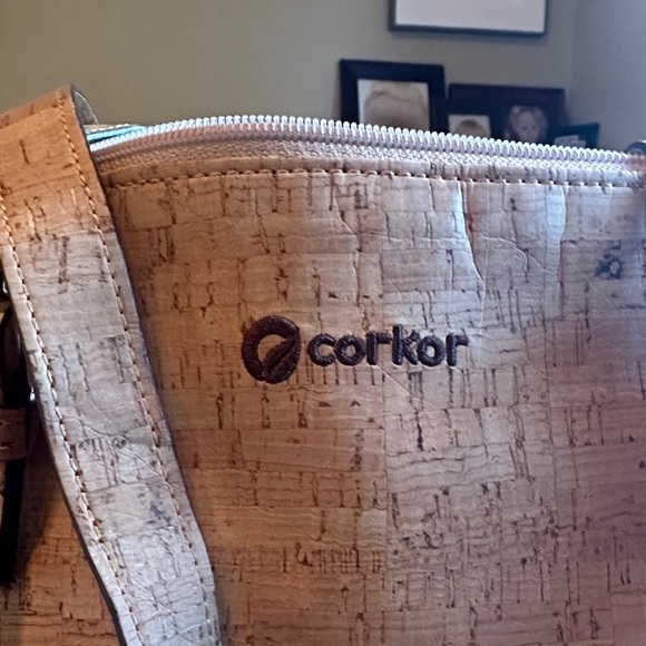 Tan Corkor Satchel Bag made in Portugal Vegan Eco Friendly - Picture 3 of 13